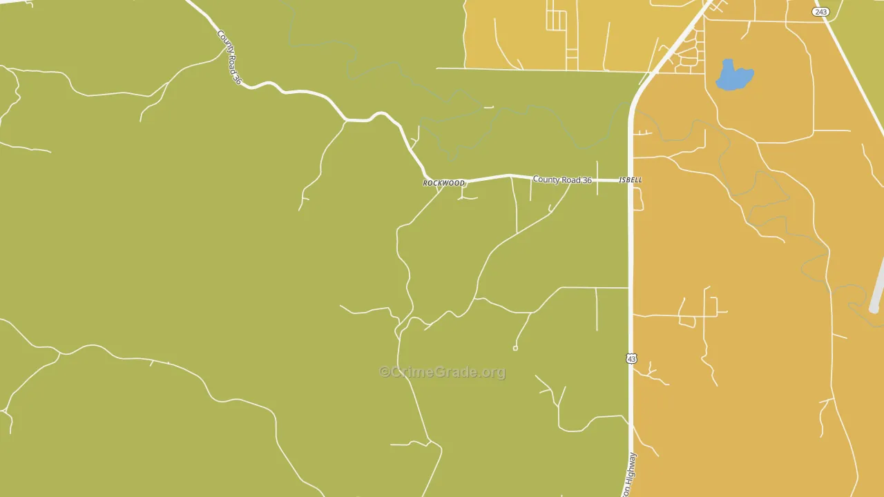 Rockwood, AL Map of Burglary Rates