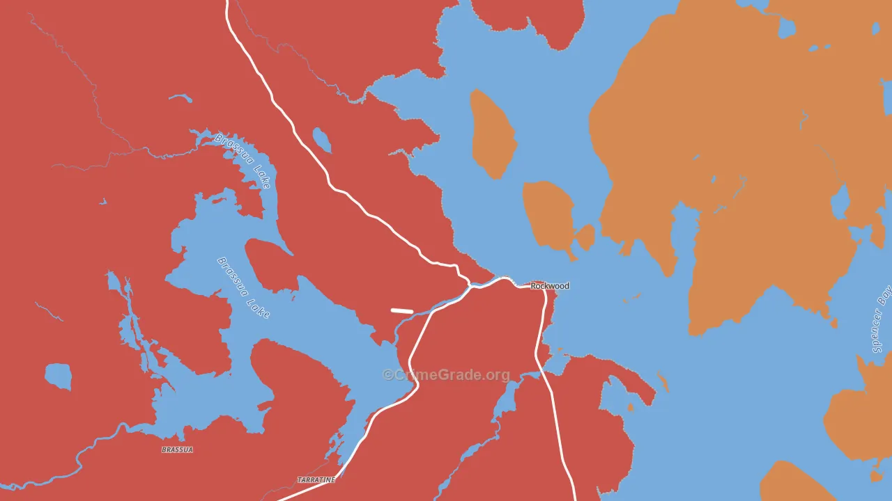 Rockwood, ME Map of Burglary Rates