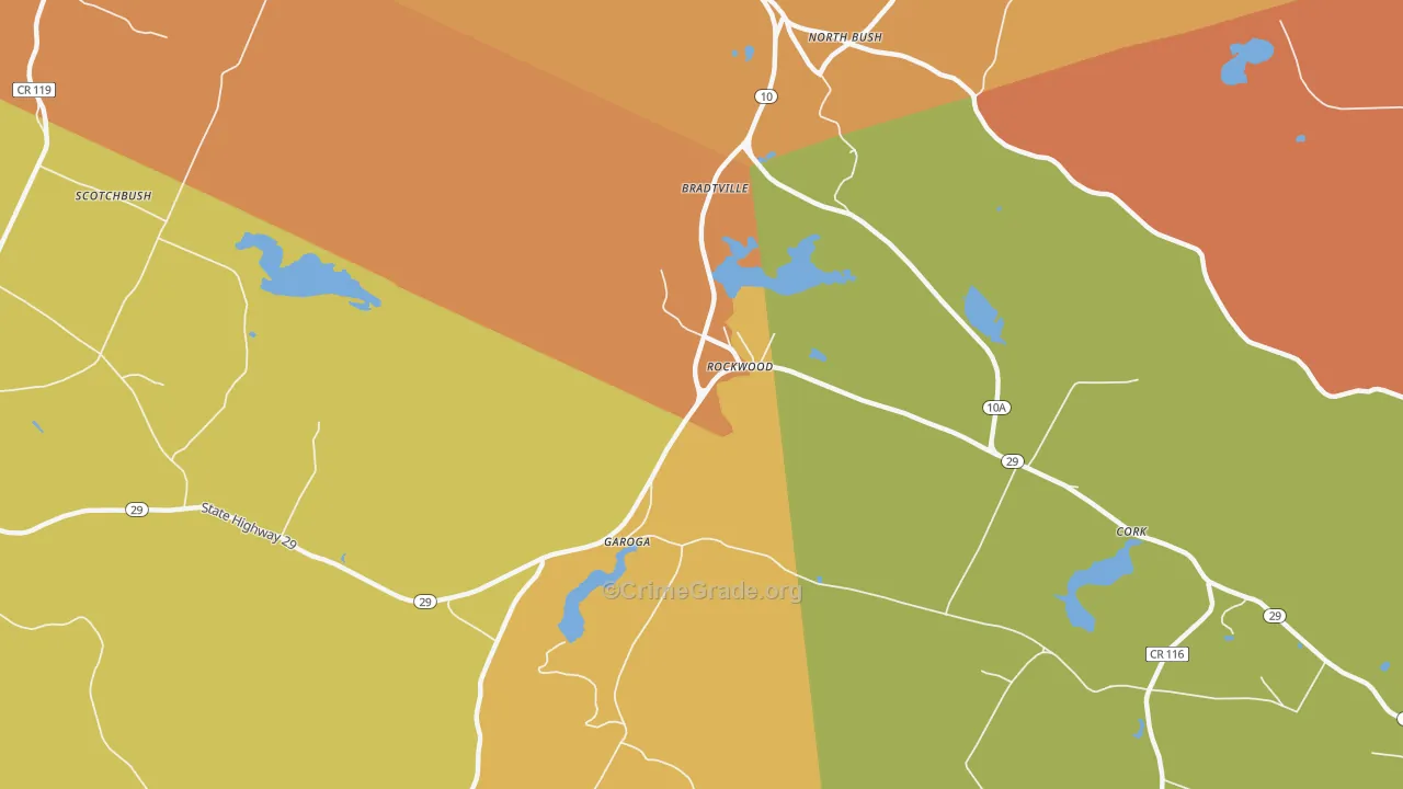Rockwood, NY Map of Burglary Rates
