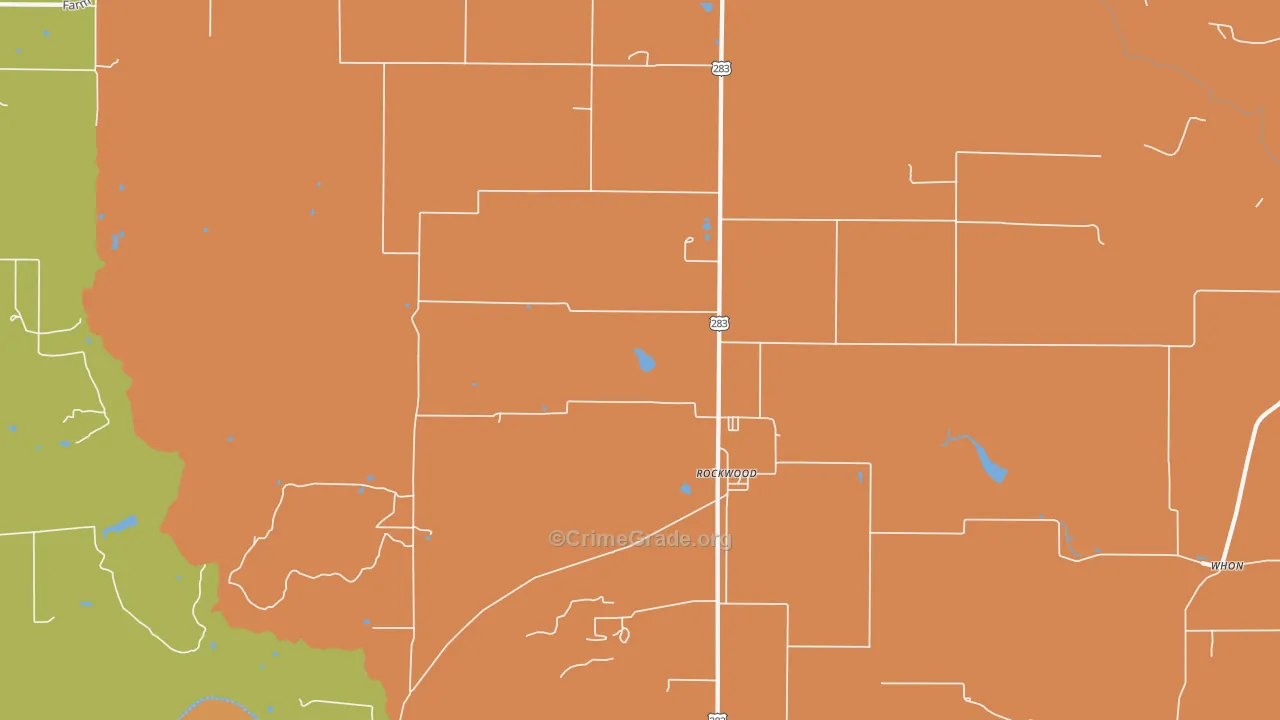 Rockwood, TX Map of Burglary Rates