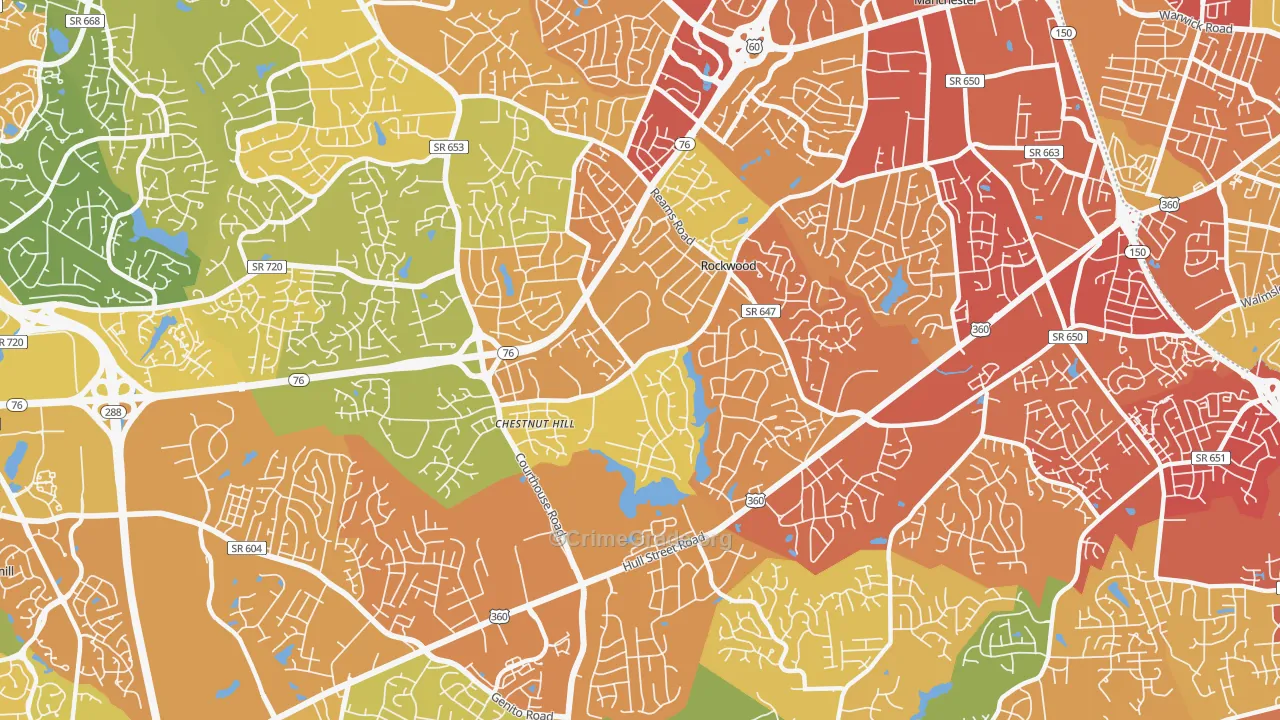 Rockwood, VA Map of Burglary Rates