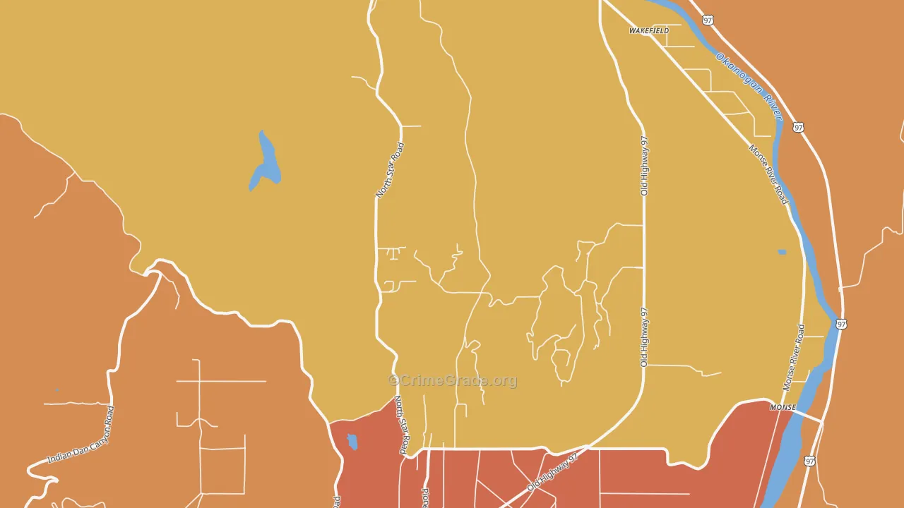 Rocky Butte, WA Map of Burglary Rates