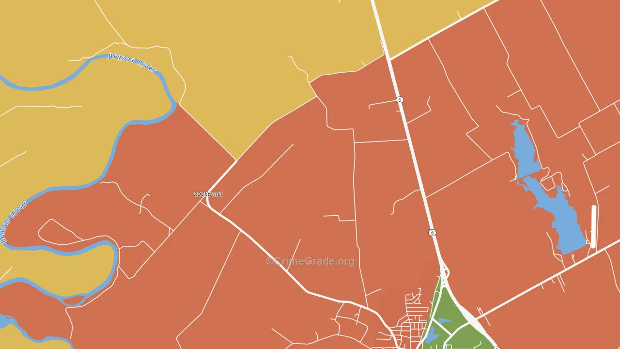 Rocky Hill, TX Map of Burglary Rates