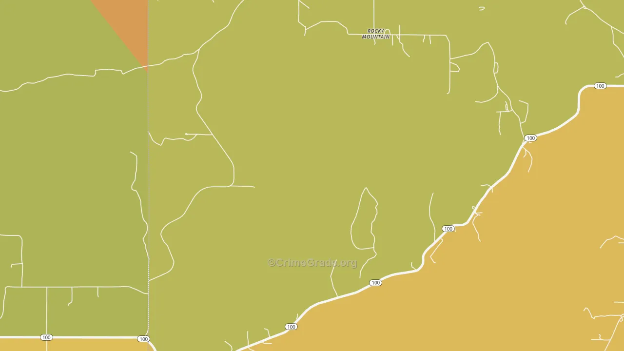 Rocky Mountain, OK Map of Burglary Rates