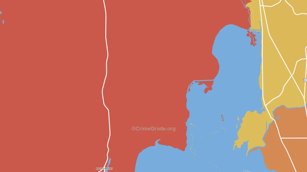 Rocky Point, OR Map of Burglary Rates