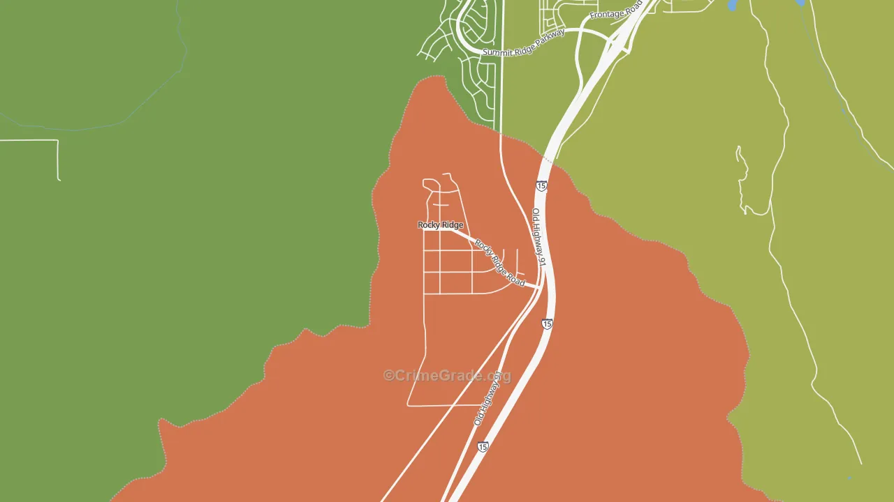 Rocky Ridge, UT Map of Burglary Rates