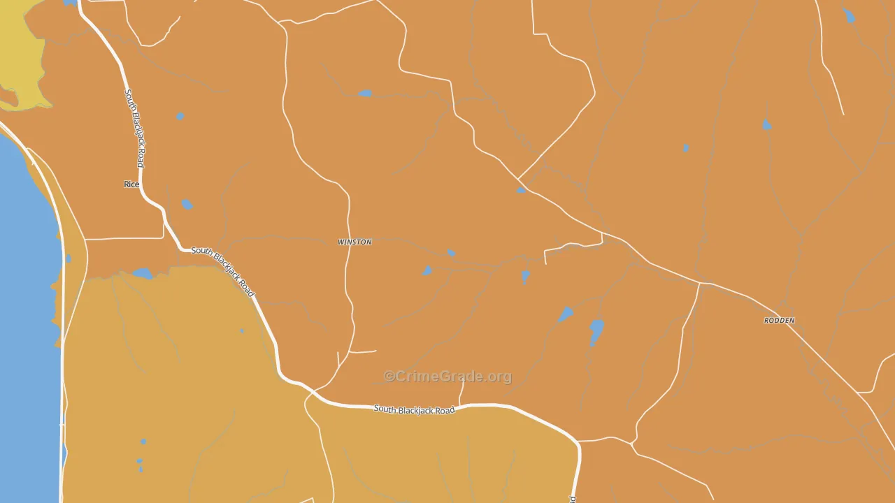 Rodden, IL Map of Burglary Rates