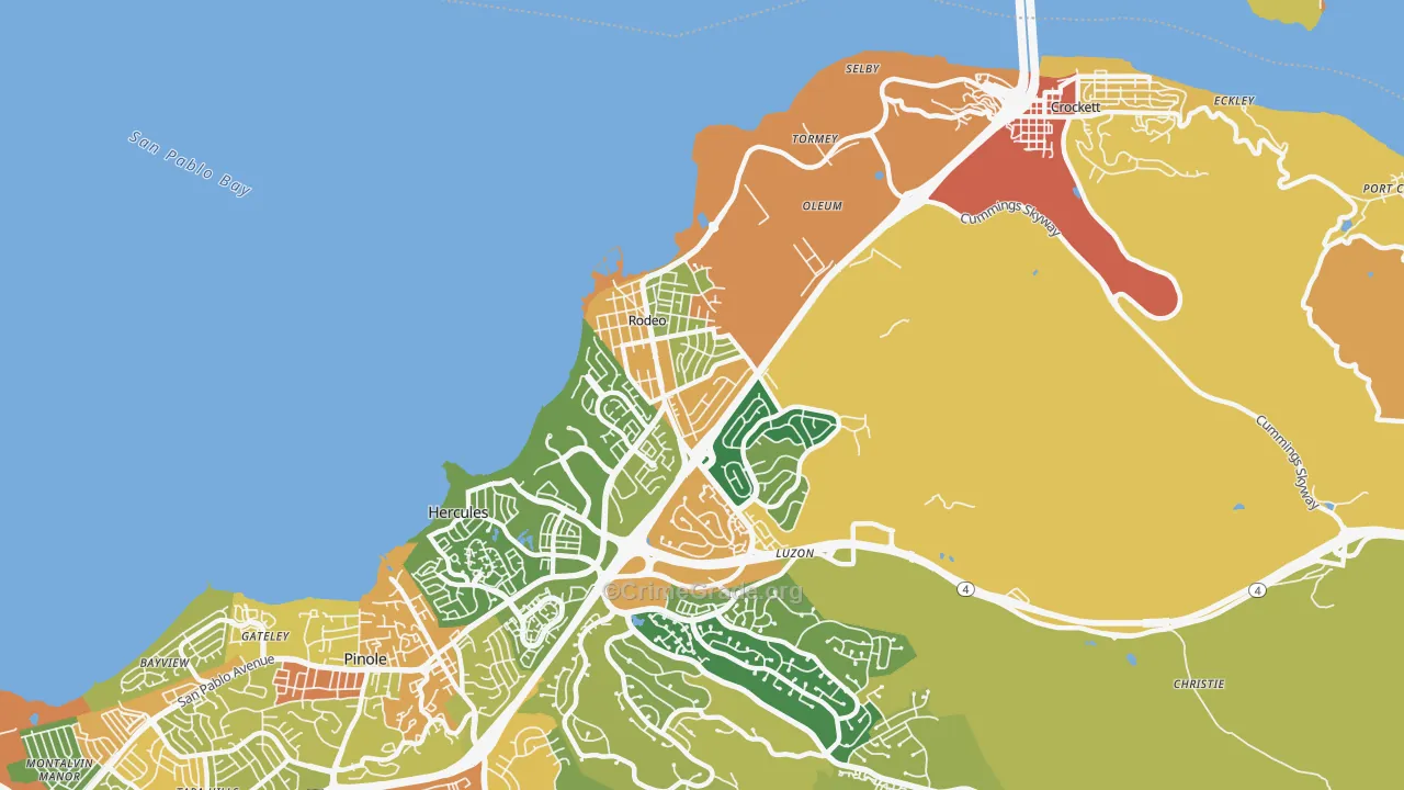 Rodeo, CA Map of Burglary Rates