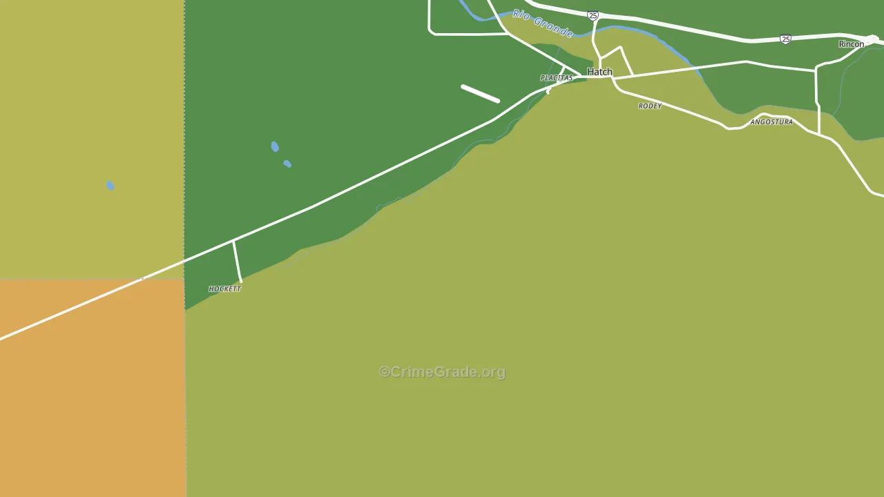 Rodey, NM Map of Burglary Rates