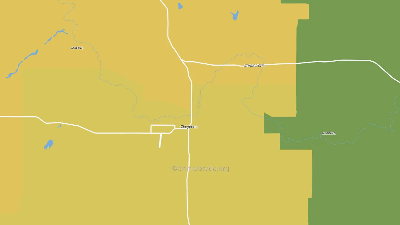 Roger Mills County, OK Map of Burglary Rates