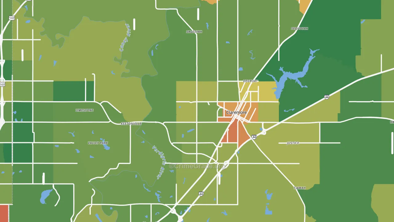 Rogers County, OK Map of Burglary Rates