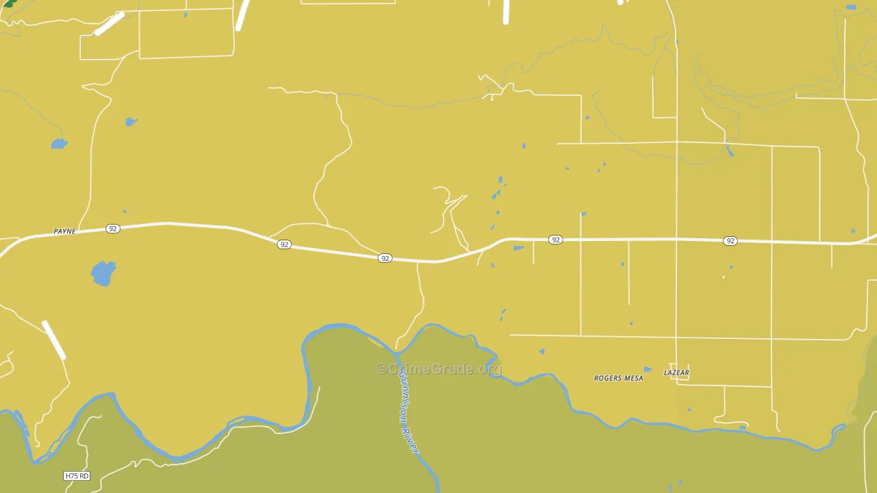 Rogers Mesa, CO Map of Burglary Rates