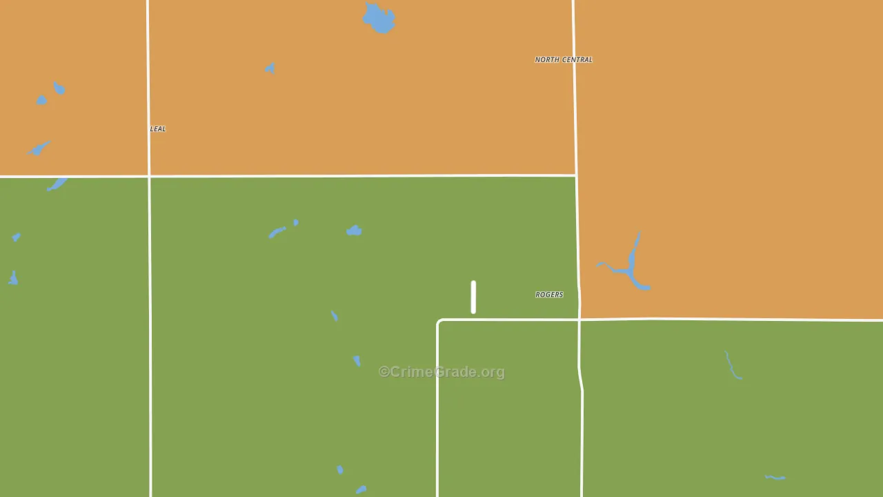 Rogers, ND Map of Burglary Rates