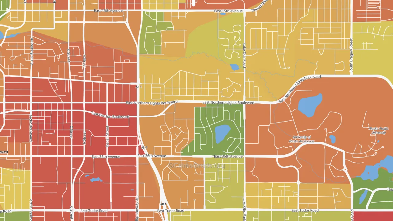 Rogers Park, Anchorage, AK Map of Burglary Rates