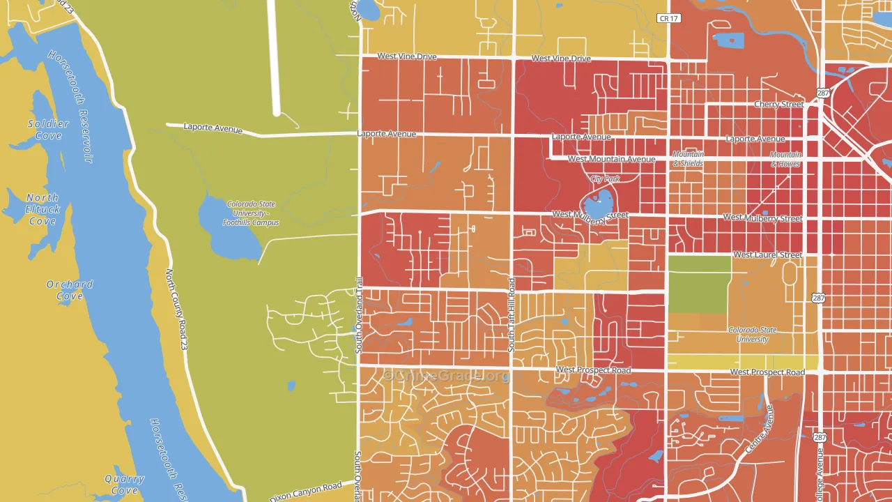 Rogers Park, Fort Collins, CO Map of Burglary Rates