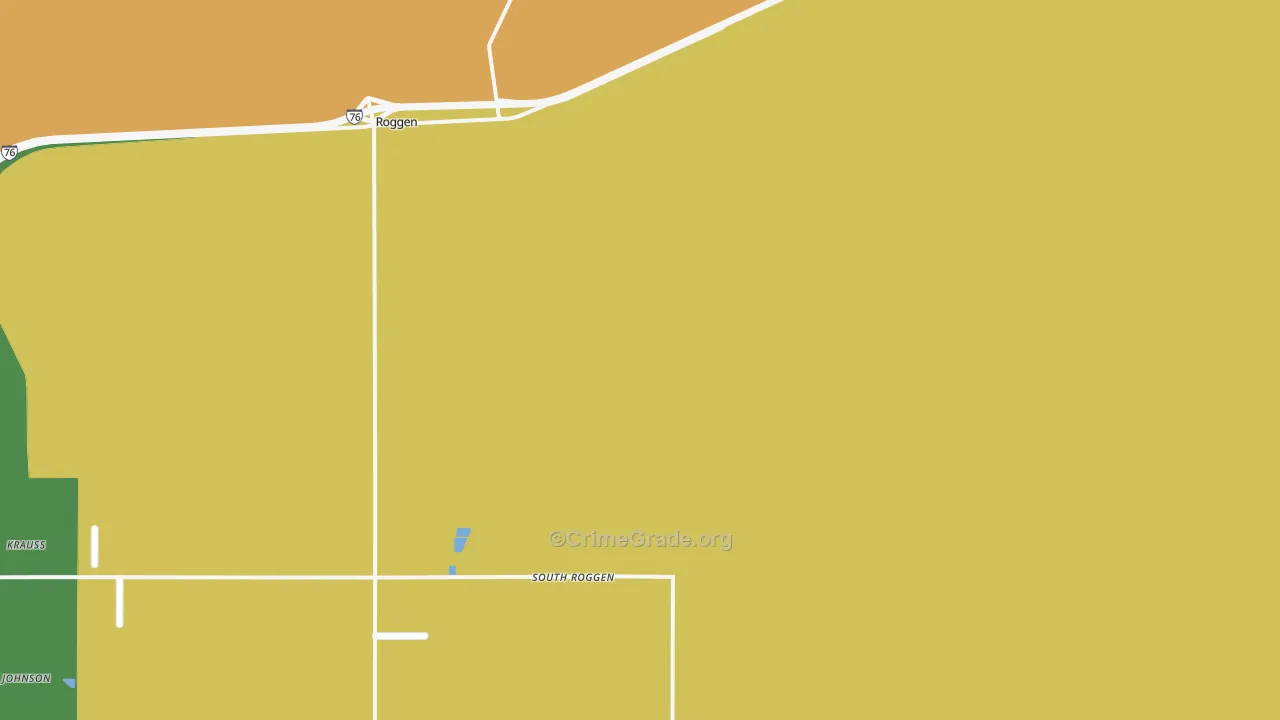 Roggen, CO Map of Burglary Rates