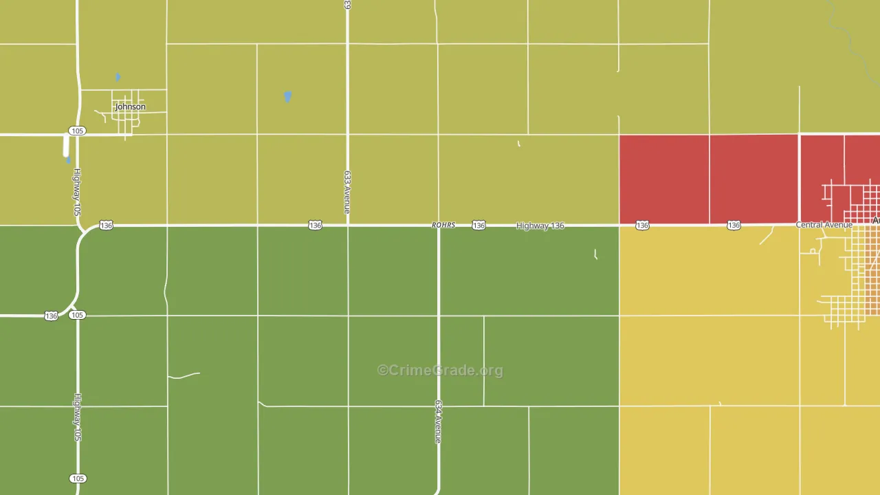Rohrs, NE Map of Burglary Rates