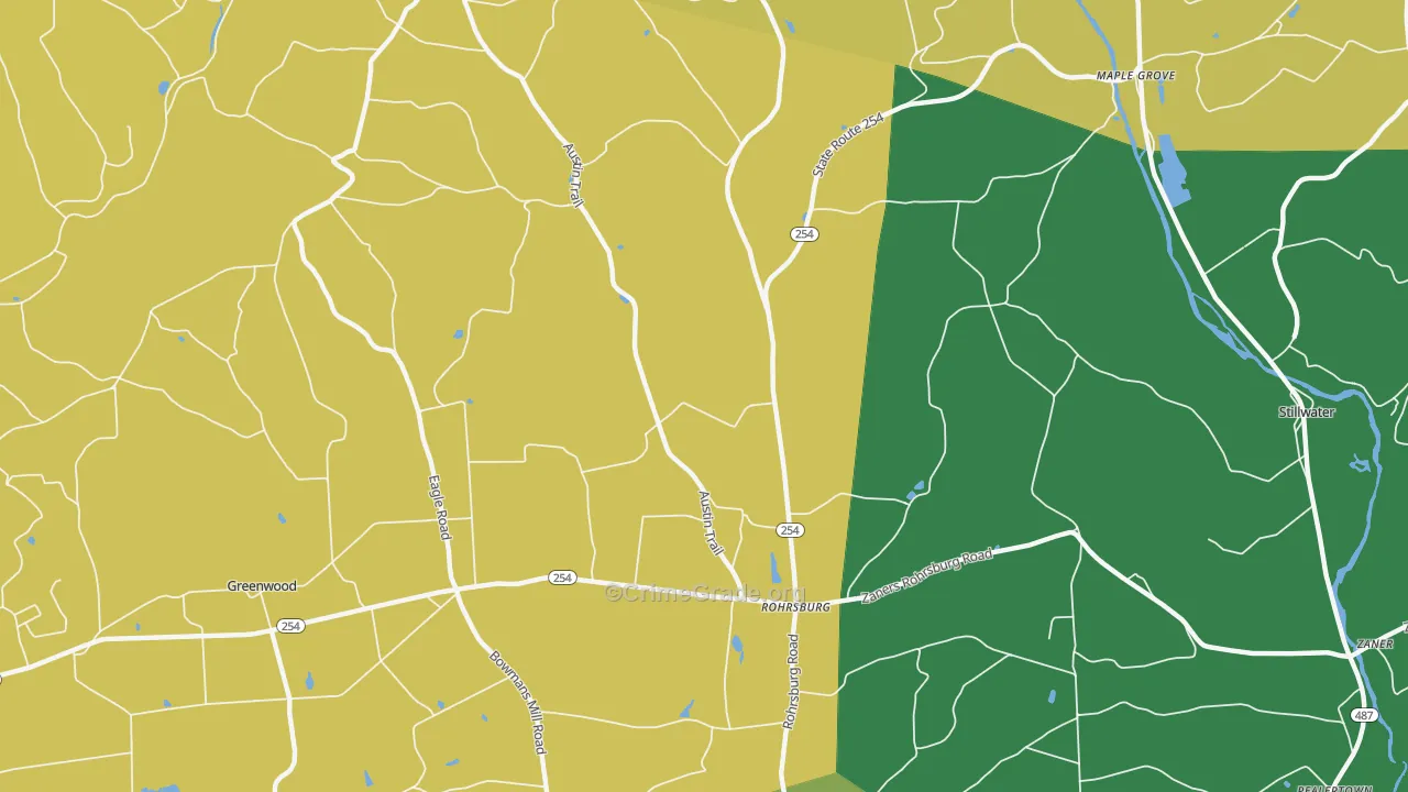 Rohrsburg, PA Map of Burglary Rates