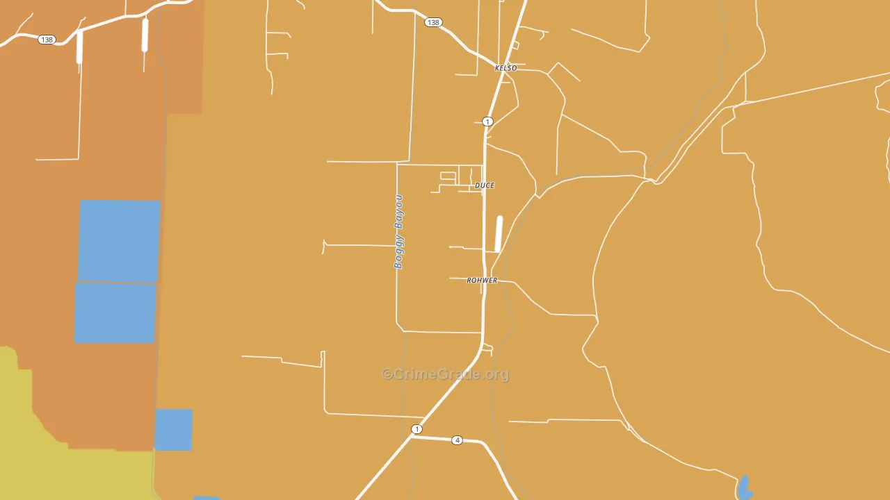 Rohwer, AR Map of Burglary Rates