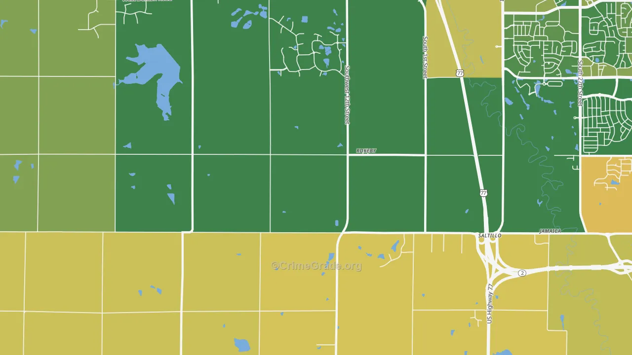 Rokeby, NE Map of Burglary Rates