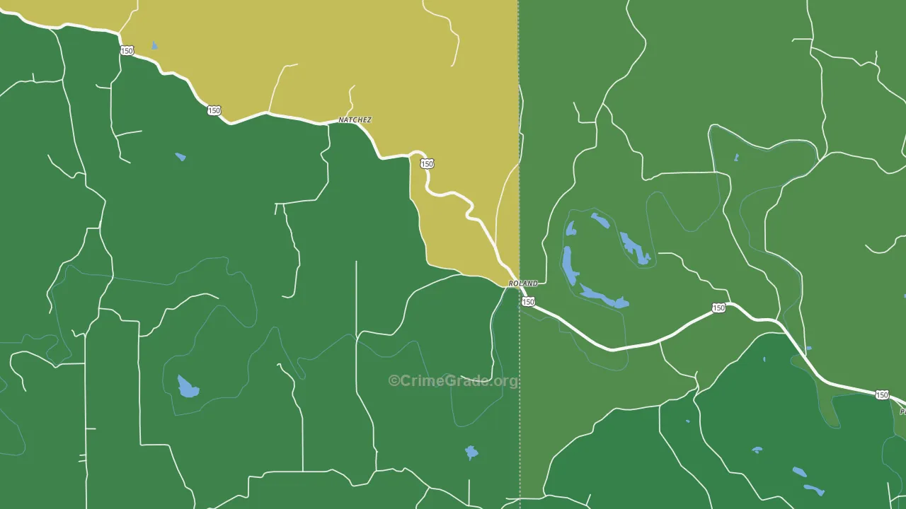 Roland, IN Map of Burglary Rates