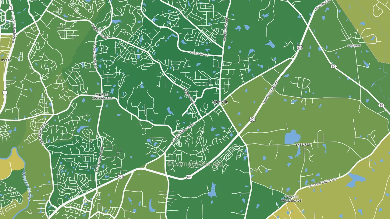Rolesville, NC Map of Burglary Rates