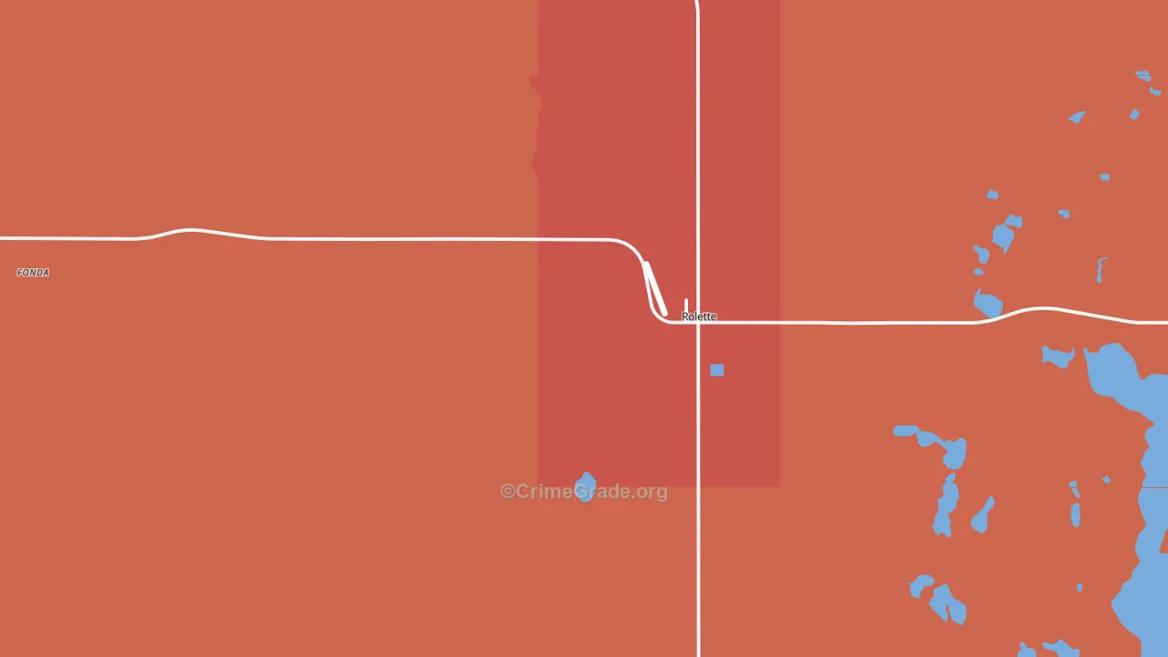 Rolette, ND Map of Burglary Rates