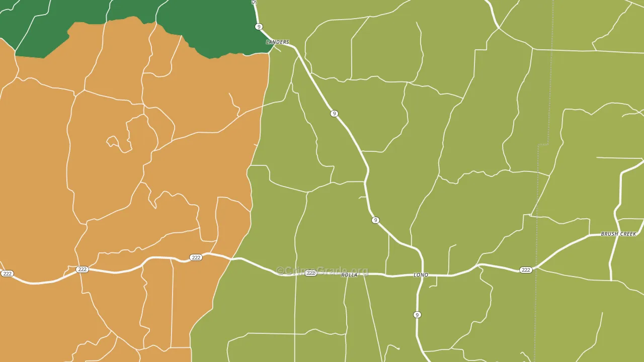 Rolla, AR Map of Burglary Rates