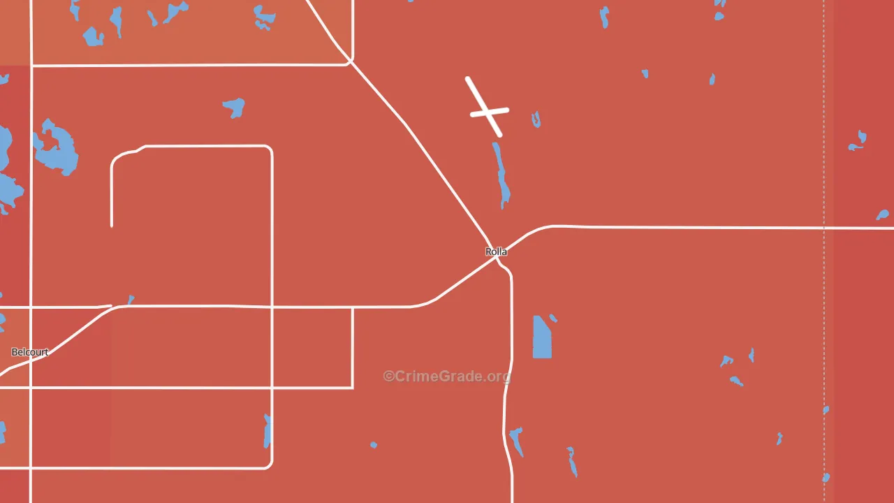 Rolla, ND Map of Burglary Rates