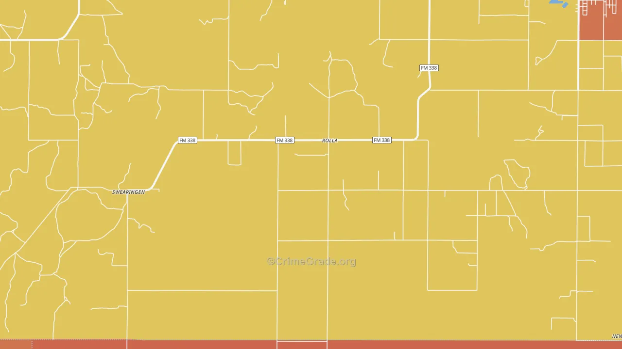 Rolla, TX Map of Burglary Rates