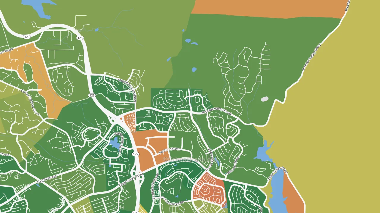 Rolling Hills Ranch, Chula Vista, CA Map of Burglary Rates
