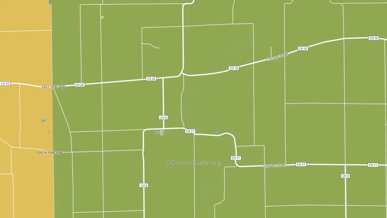 Rollo, IL Map of Burglary Rates