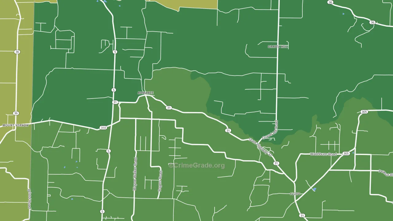 Romance, AR Map of Burglary Rates