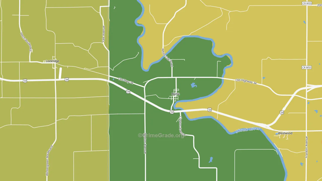 Rome, IA Map of Burglary Rates
