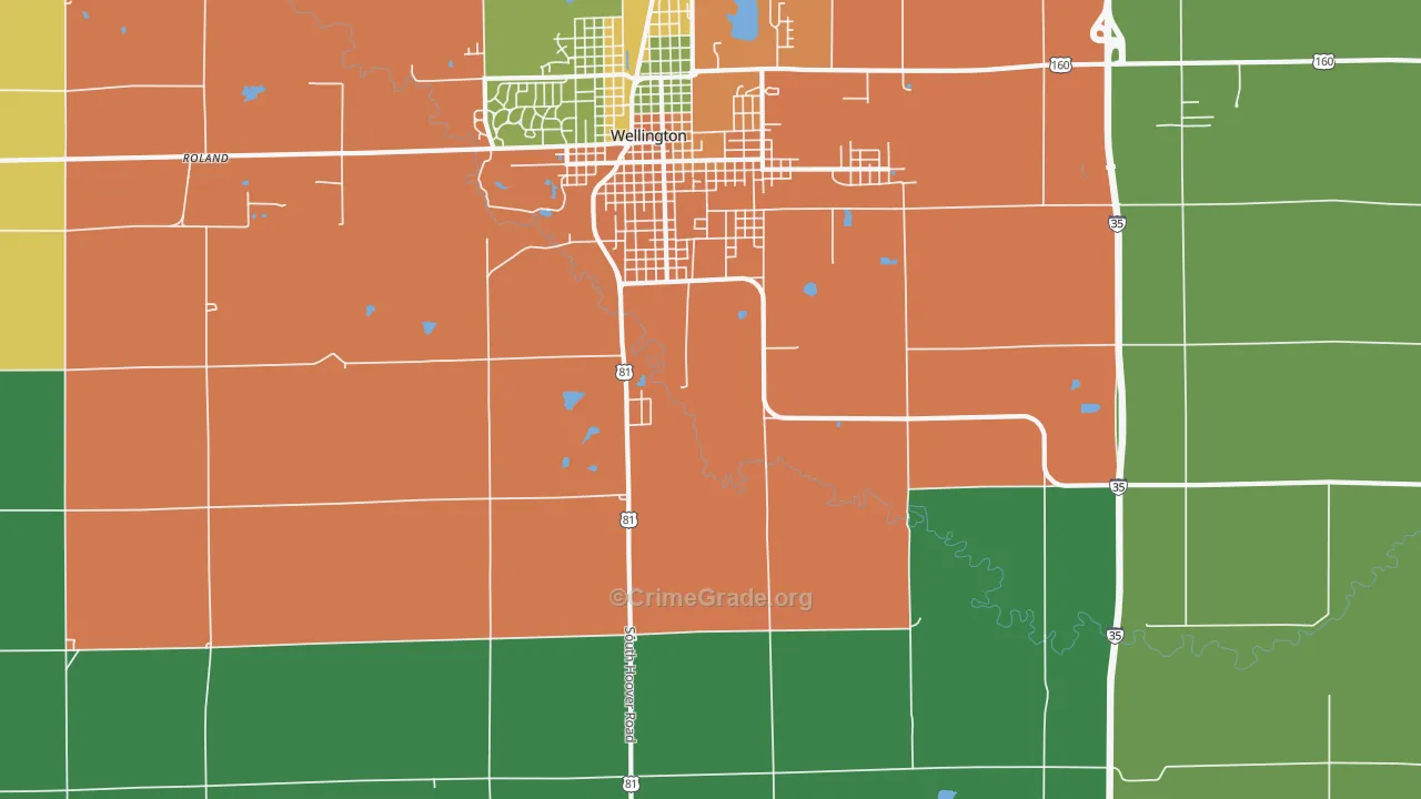 Rome, KS Map of Burglary Rates