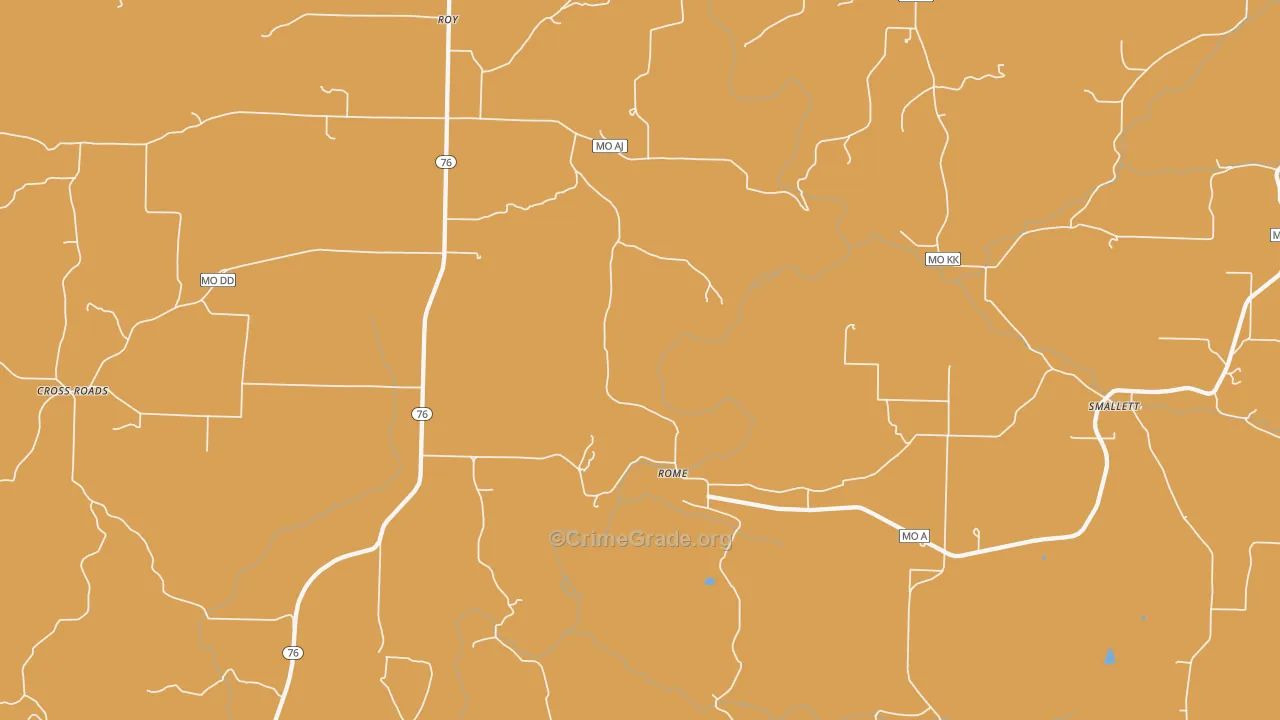 Rome, MO Map of Burglary Rates
