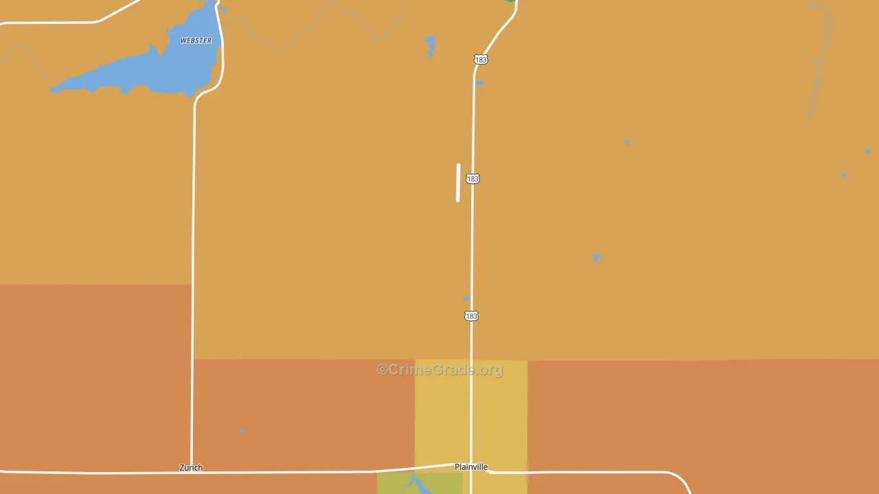 Rooks County, KS Map of Burglary Rates