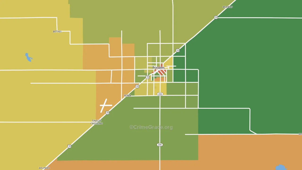 Roosevelt County, NM Map of Burglary Rates