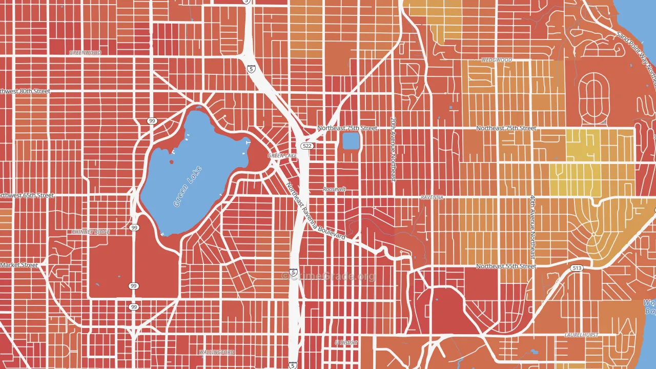 Roosevelt, Seattle, WA Map of Burglary Rates