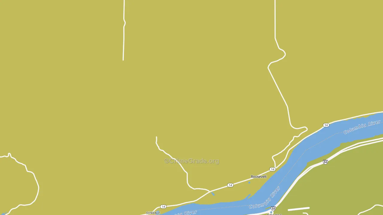 Roosevelt, WA Map of Burglary Rates