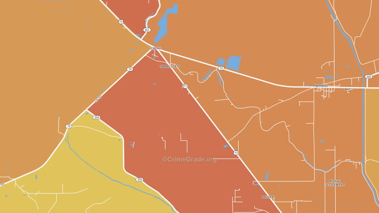 Rosa, LA Map of Burglary Rates