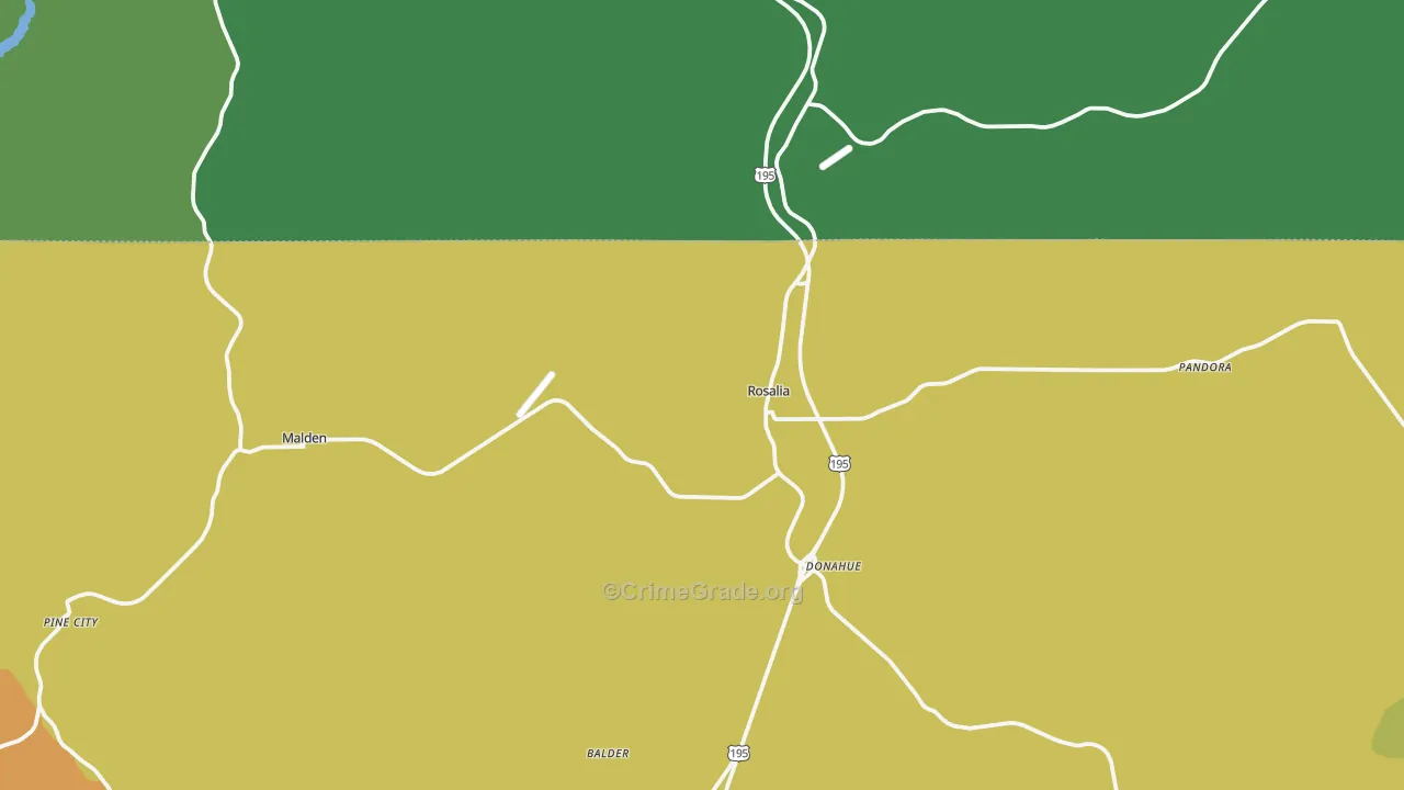 Rosalia, WA Map of Burglary Rates