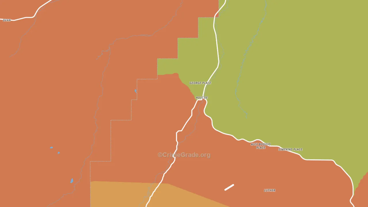 Roscoe, MT Map of Burglary Rates