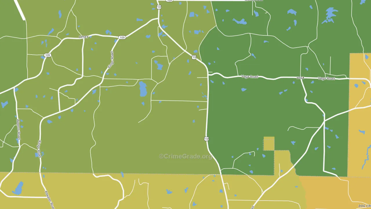 Rose Hill, GA Map of Burglary Rates