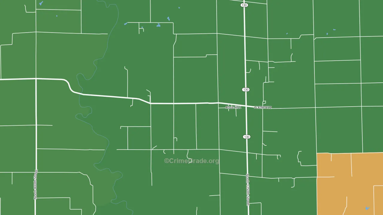 Rose Hill, IL Map of Burglary Rates