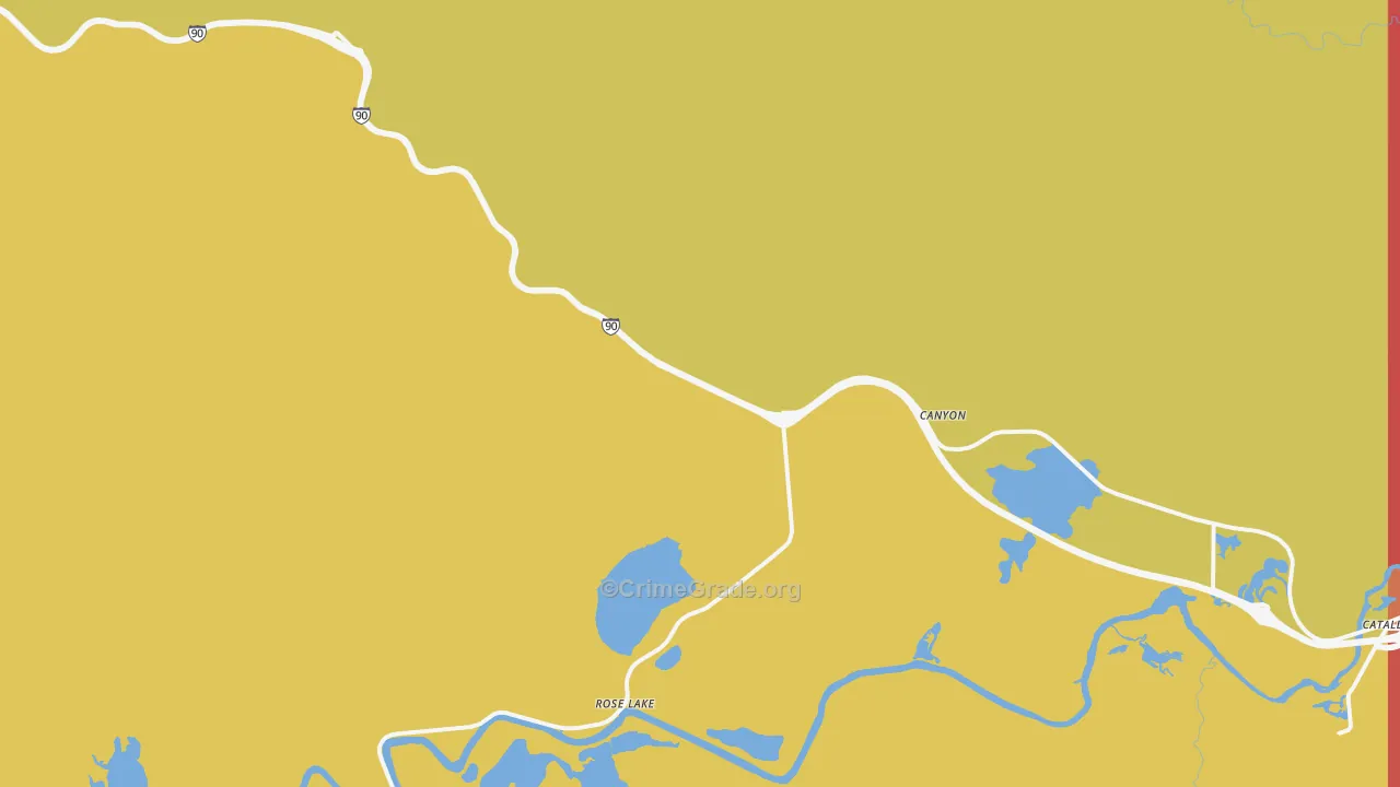 Rose Lake, ID Map of Burglary Rates