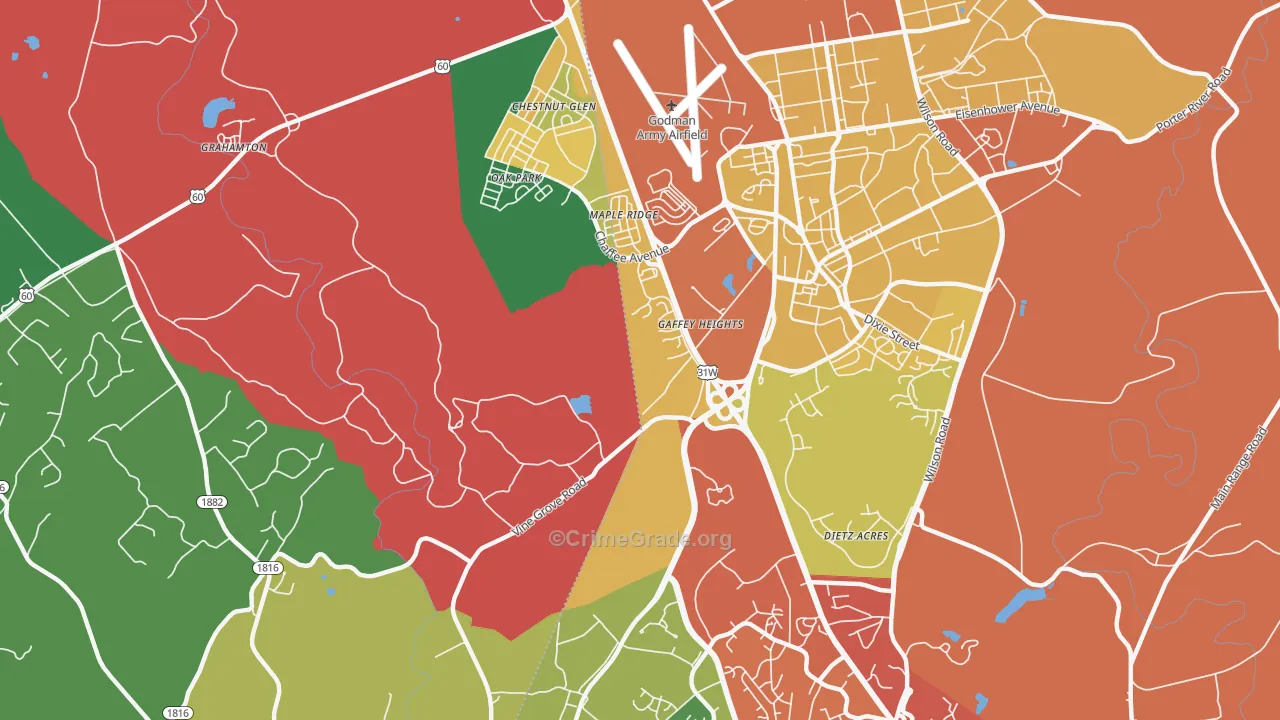 Rose Terrace, KY Map of Burglary Rates