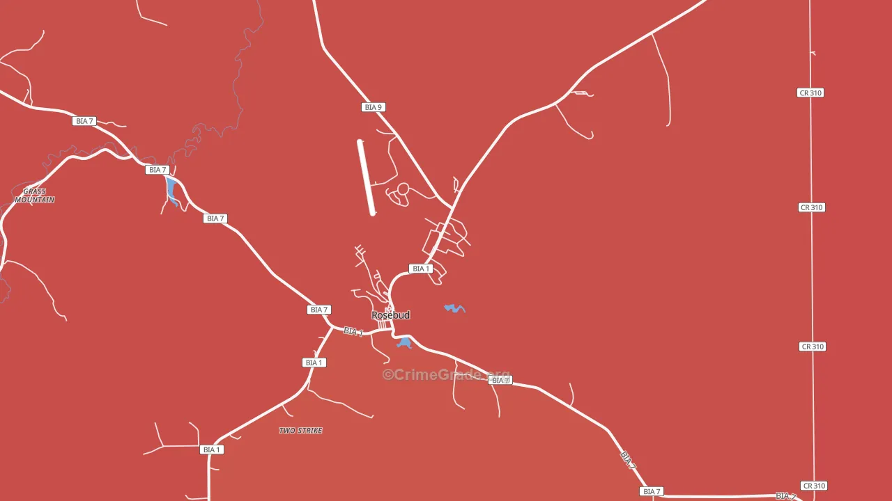 Rosebud, SD Map of Burglary Rates