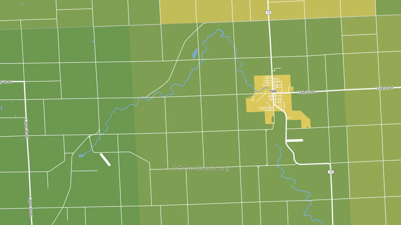 Roseburg, MI Map of Burglary Rates