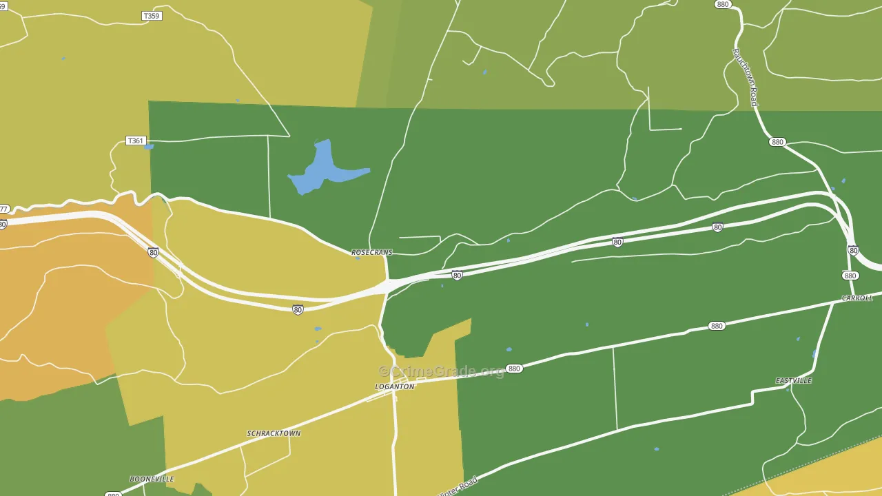 Rosecrans, PA Map of Burglary Rates
